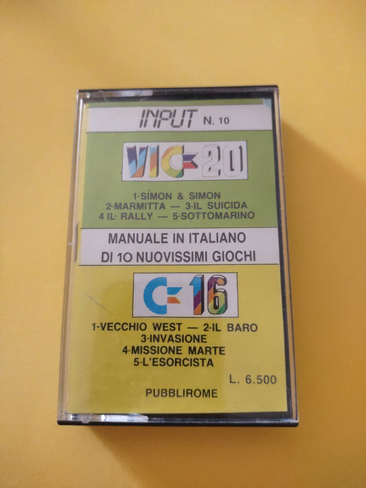 Cassetta commodore 16 e bic 20 vari giochi input numero 10