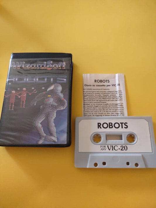 Gioco cassetta commodore wizard soft robots Vic 20