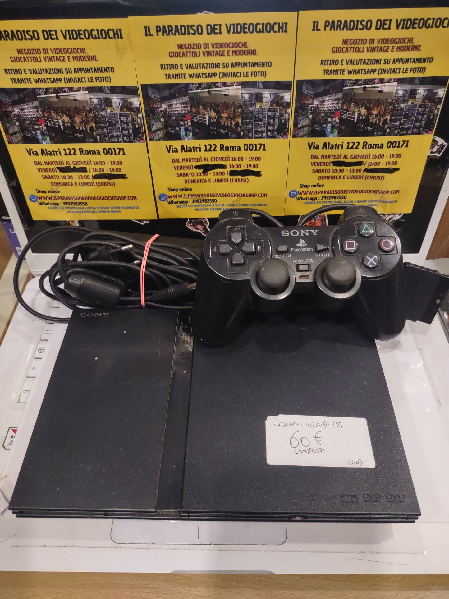 Console PlayStation PS2 slim con cavi controller Sony Black