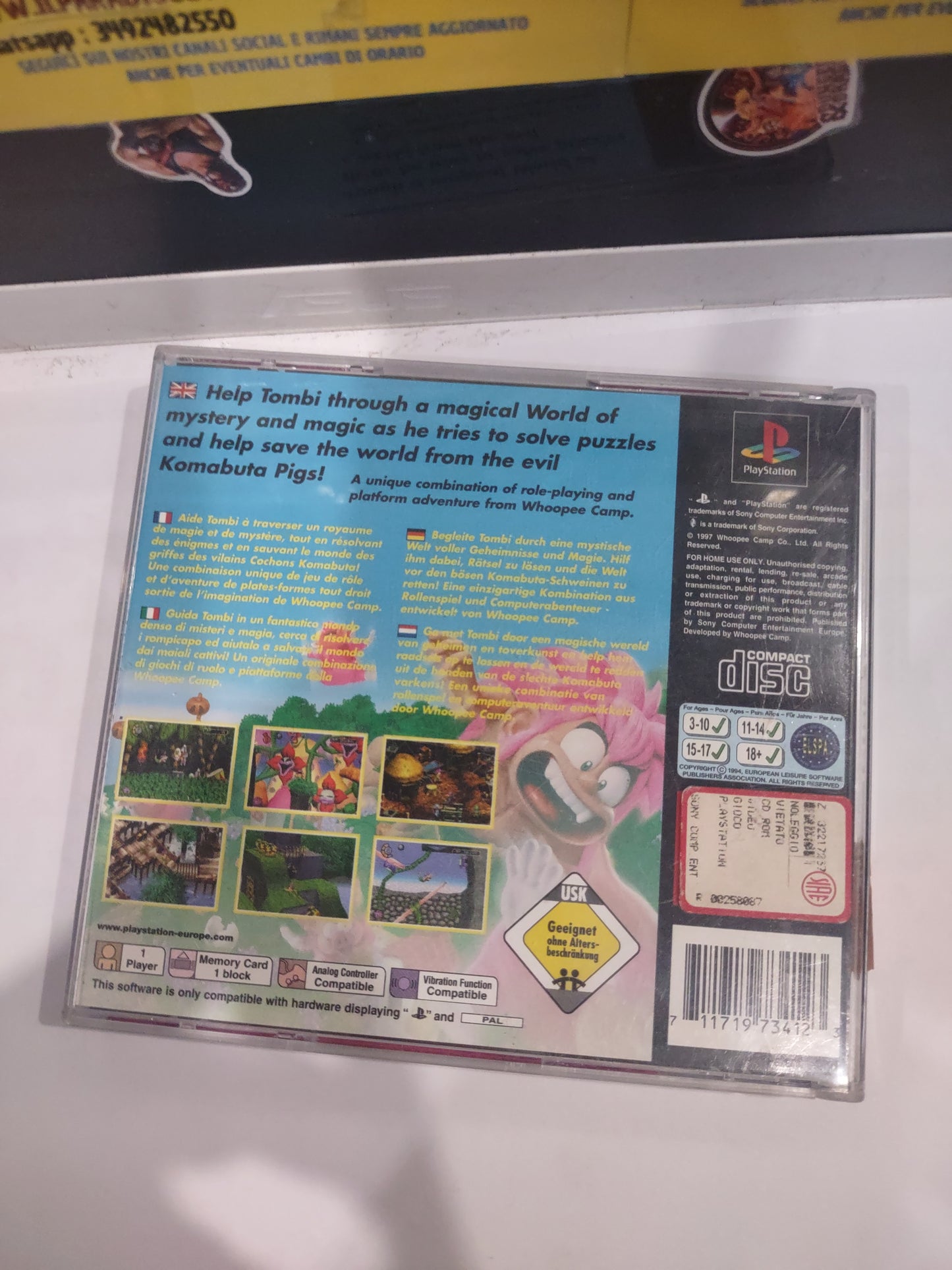 Gioco PlayStation PS1 tombi  1 ita