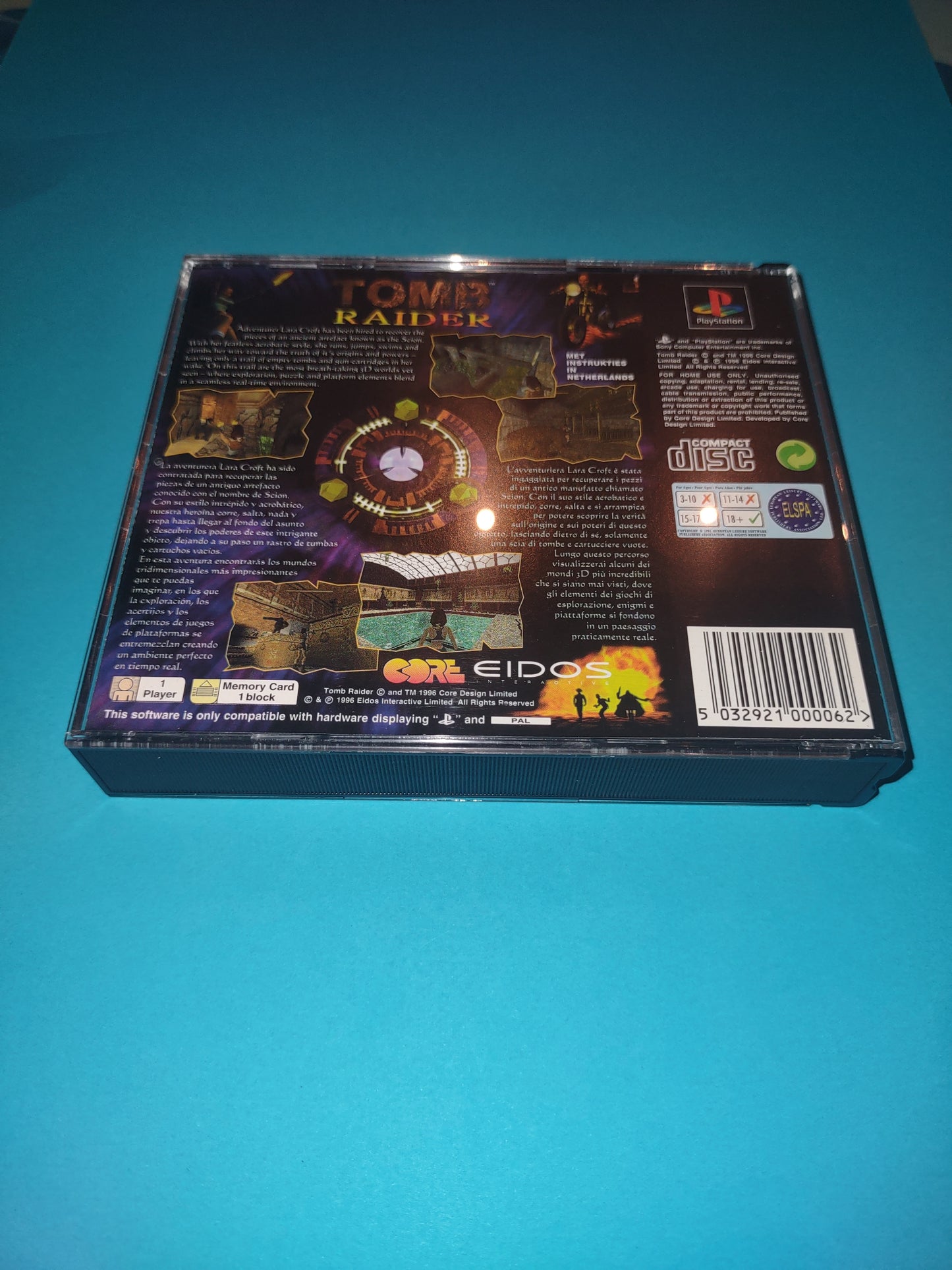 Gioco PlayStation PS1 big box ita tomb Raider 1 PAL