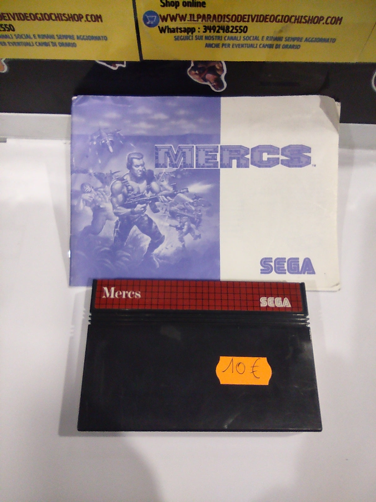 Gioco sega master system mercs cartuccia e istruzioni