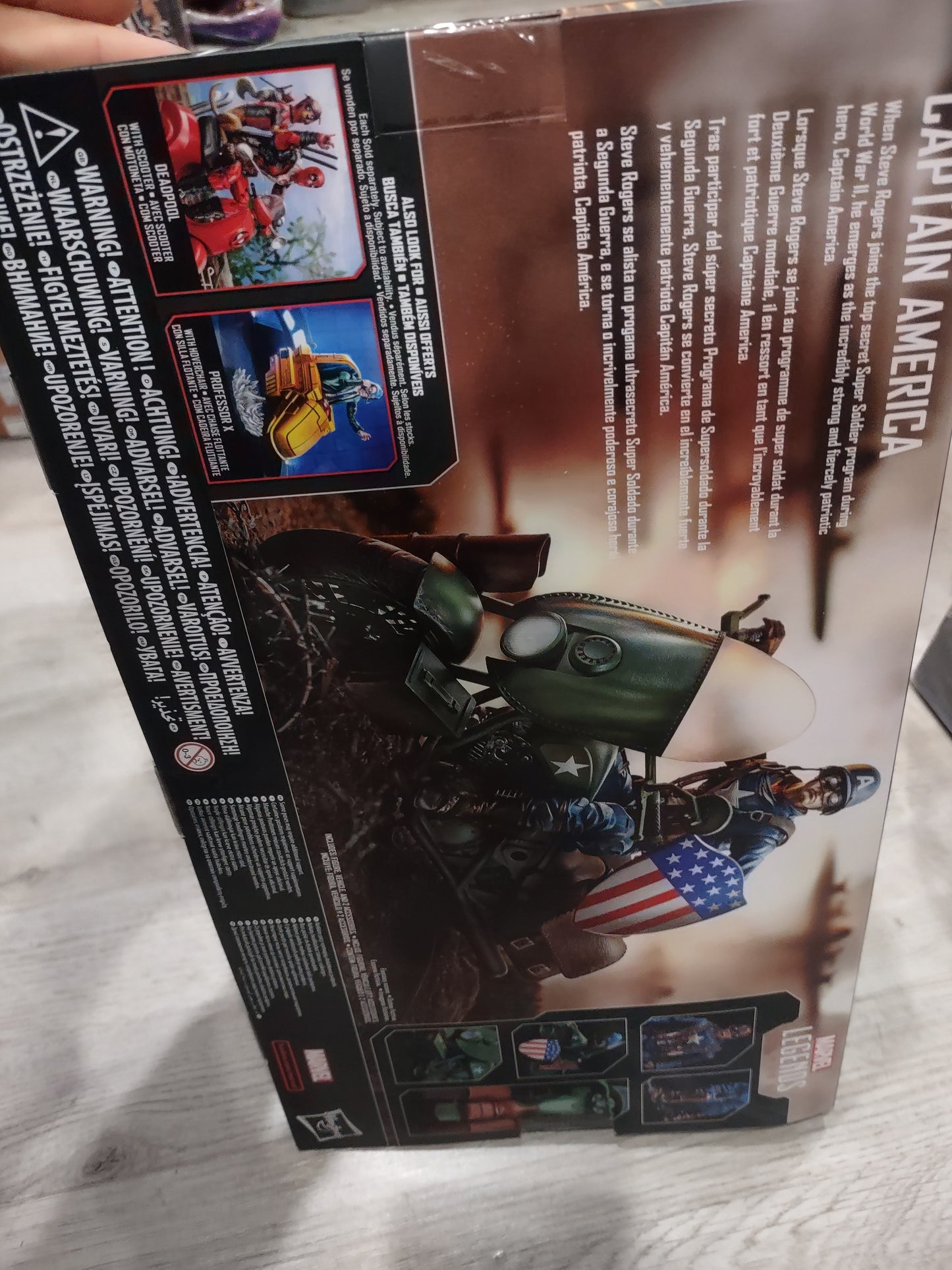 Action figure Marvel Legends captain America con moto 80 years