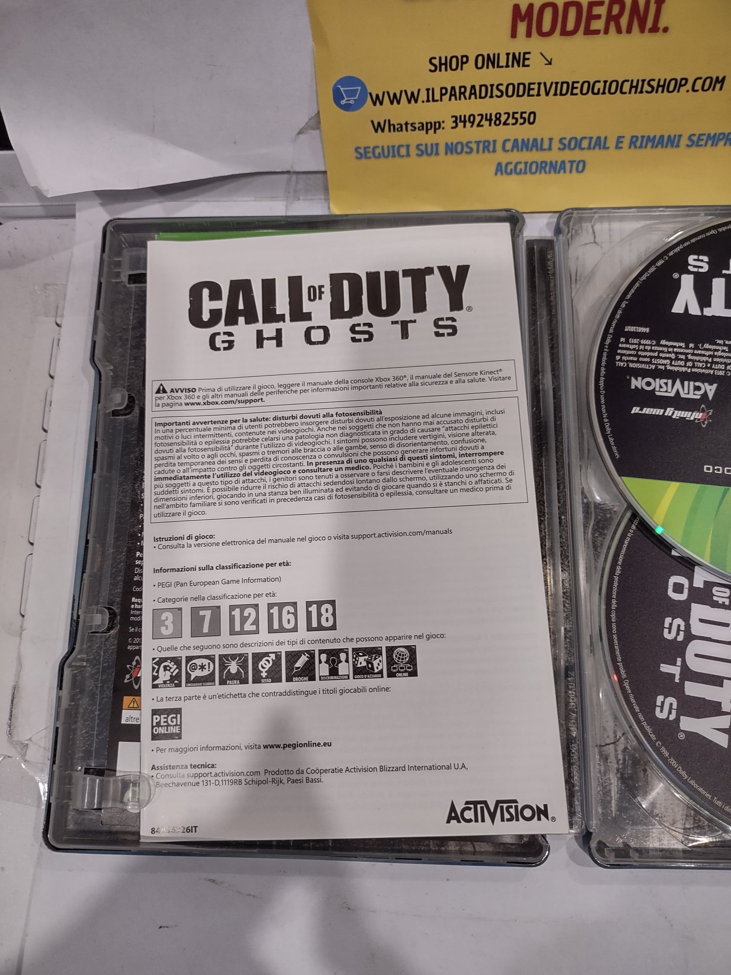 Gioco Xbox 360 call of duty ghosts con Steelbook Limited