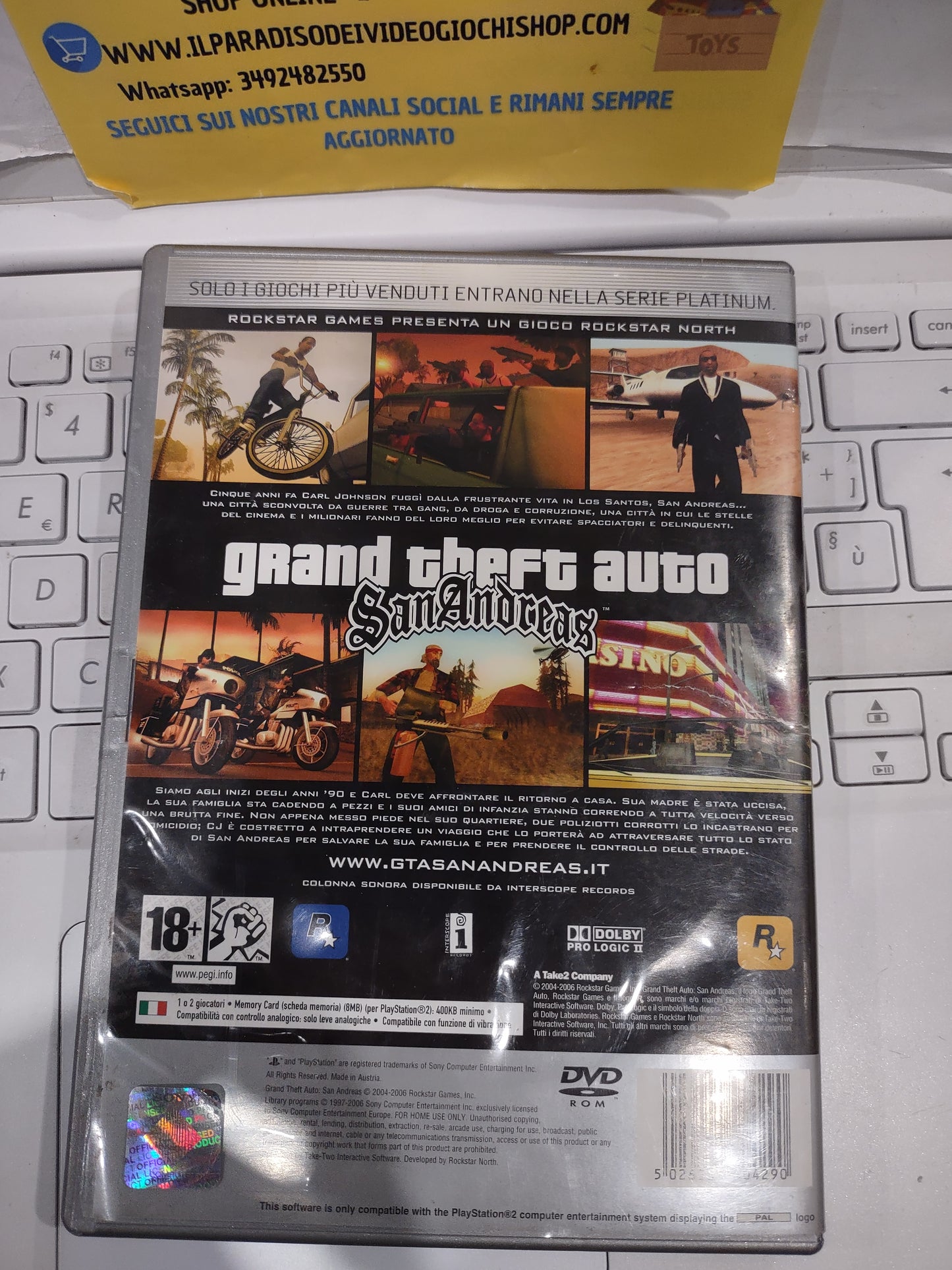Gioco PlayStation PS2 GTA san Andreas Grand theft auto