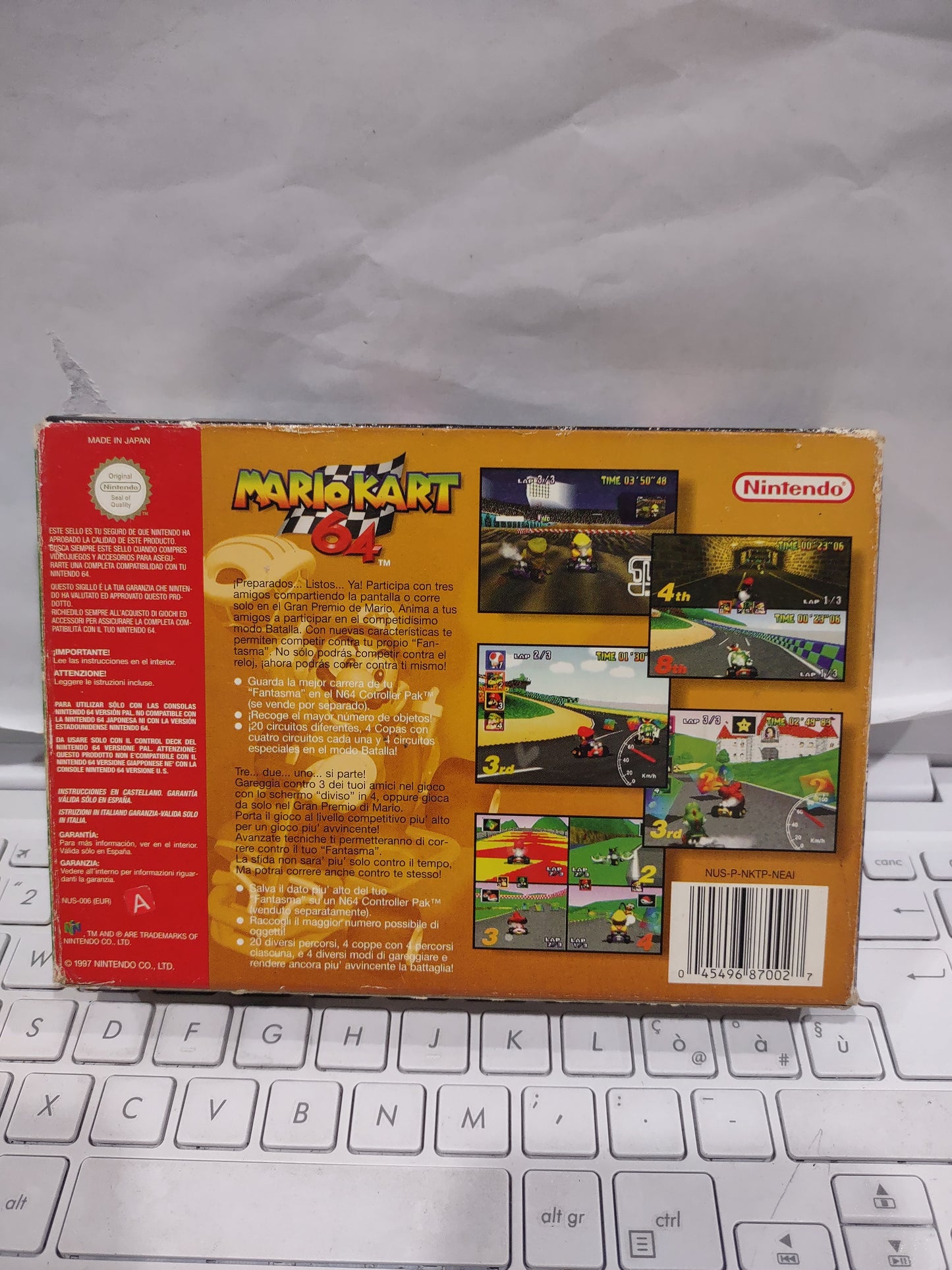 Gioco Nintendo 64 n64 Mario kart gig con scatola istruzioni