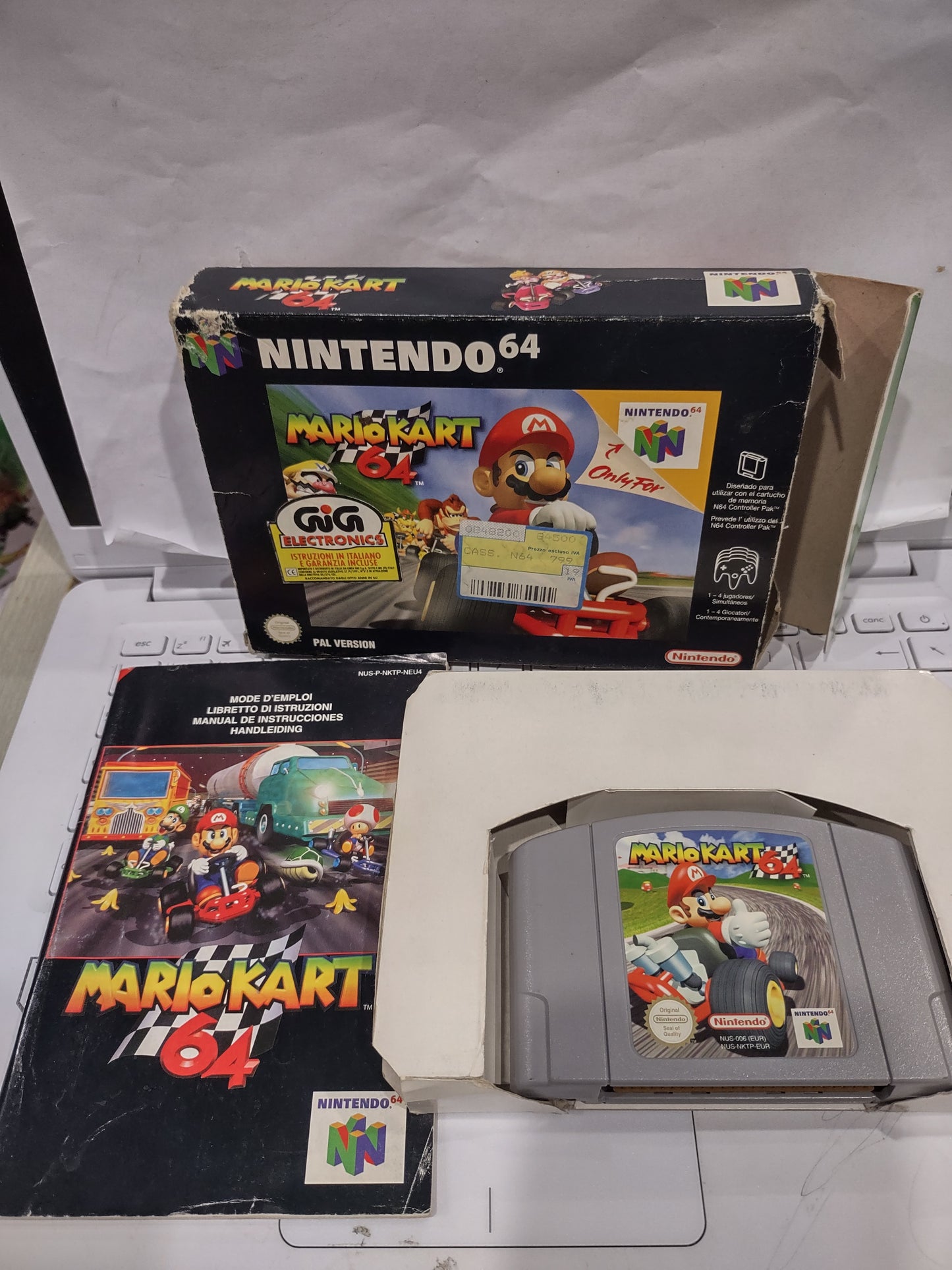 Gioco Nintendo 64 n64 Mario kart gig con scatola istruzioni