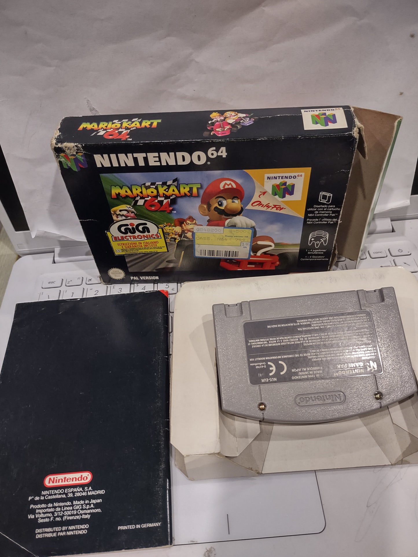 Gioco Nintendo 64 n64 Mario kart gig con scatola istruzioni