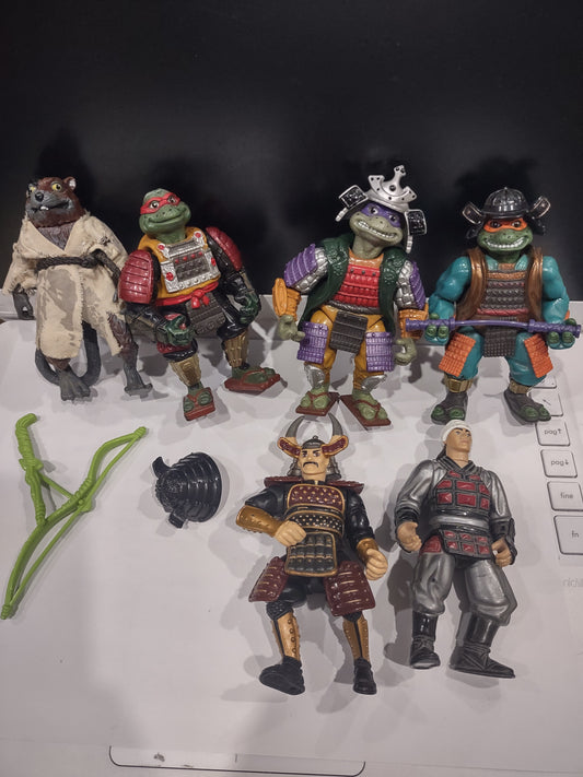 Lotto action figures TMNT ninja turtles movie samurai Splinter shredder film tartarughe