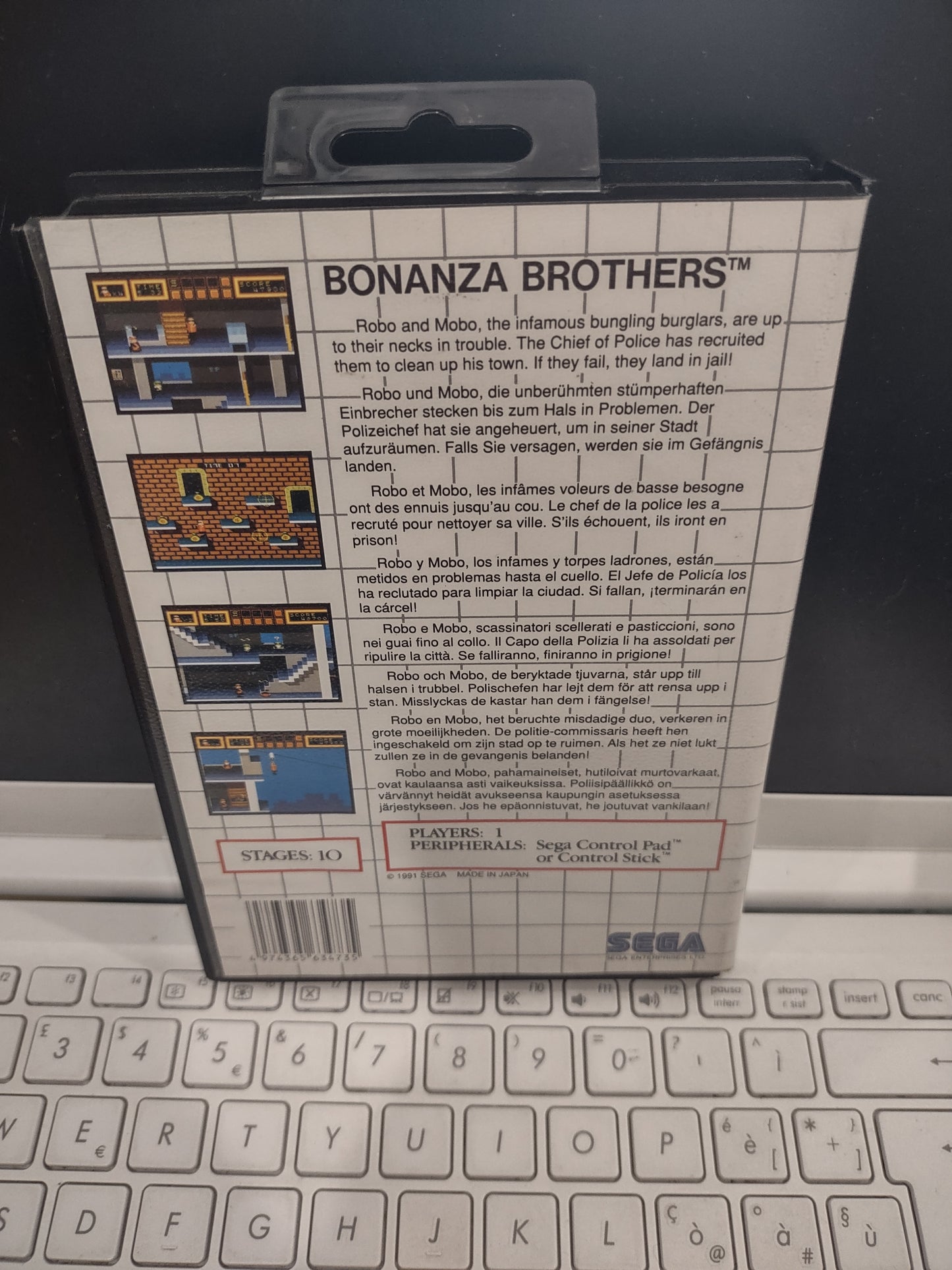 Gioco sega master system Bonanza Bros