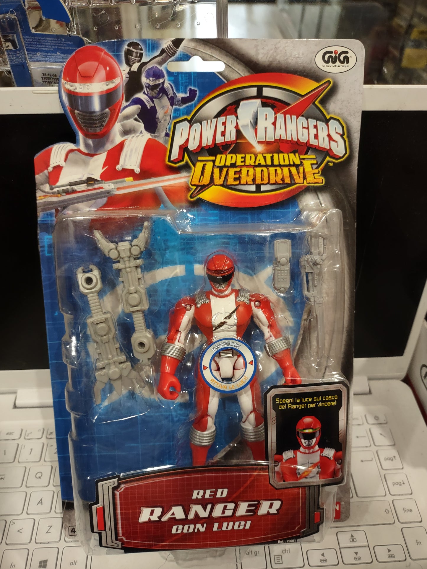 Action figure bandai Power Rangers operation overdrive Red ranger con luci