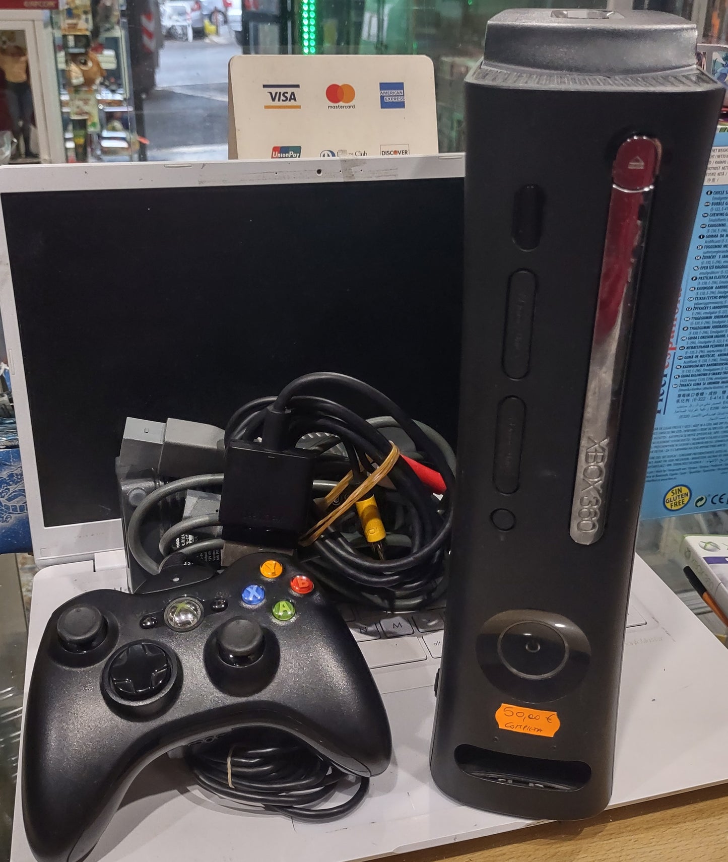 Console black fat Xbox 360 Microsoft con cavo controller 120 GB
