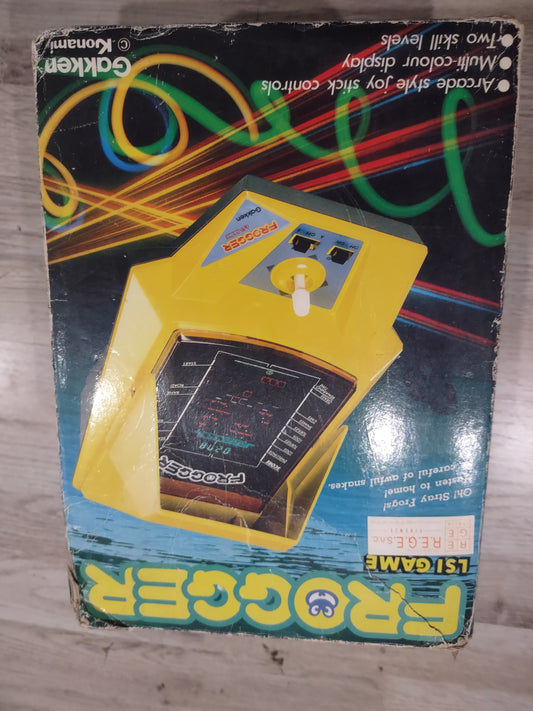 Gioco elettronico gakken frogger cabinato electronic game konami lsi