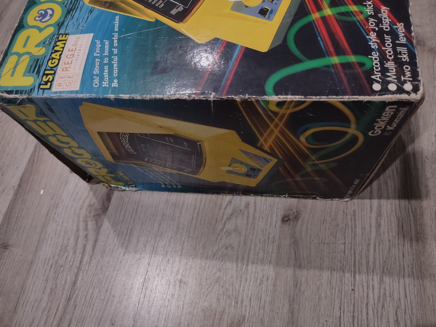 Gioco elettronico gakken frogger cabinato electronic game konami lsi
