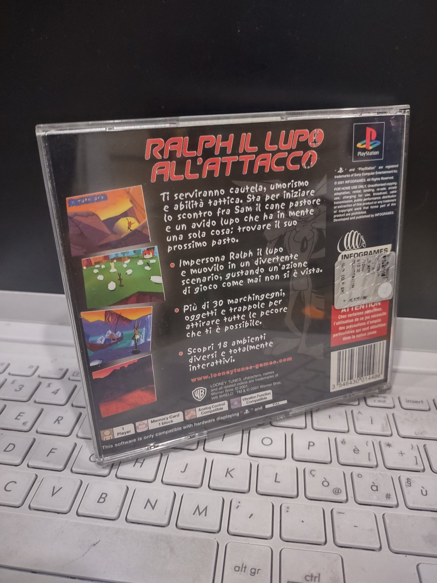 Gioco PS1 PlayStation pal ita Ralph il lupo all'attacco Warner Bros