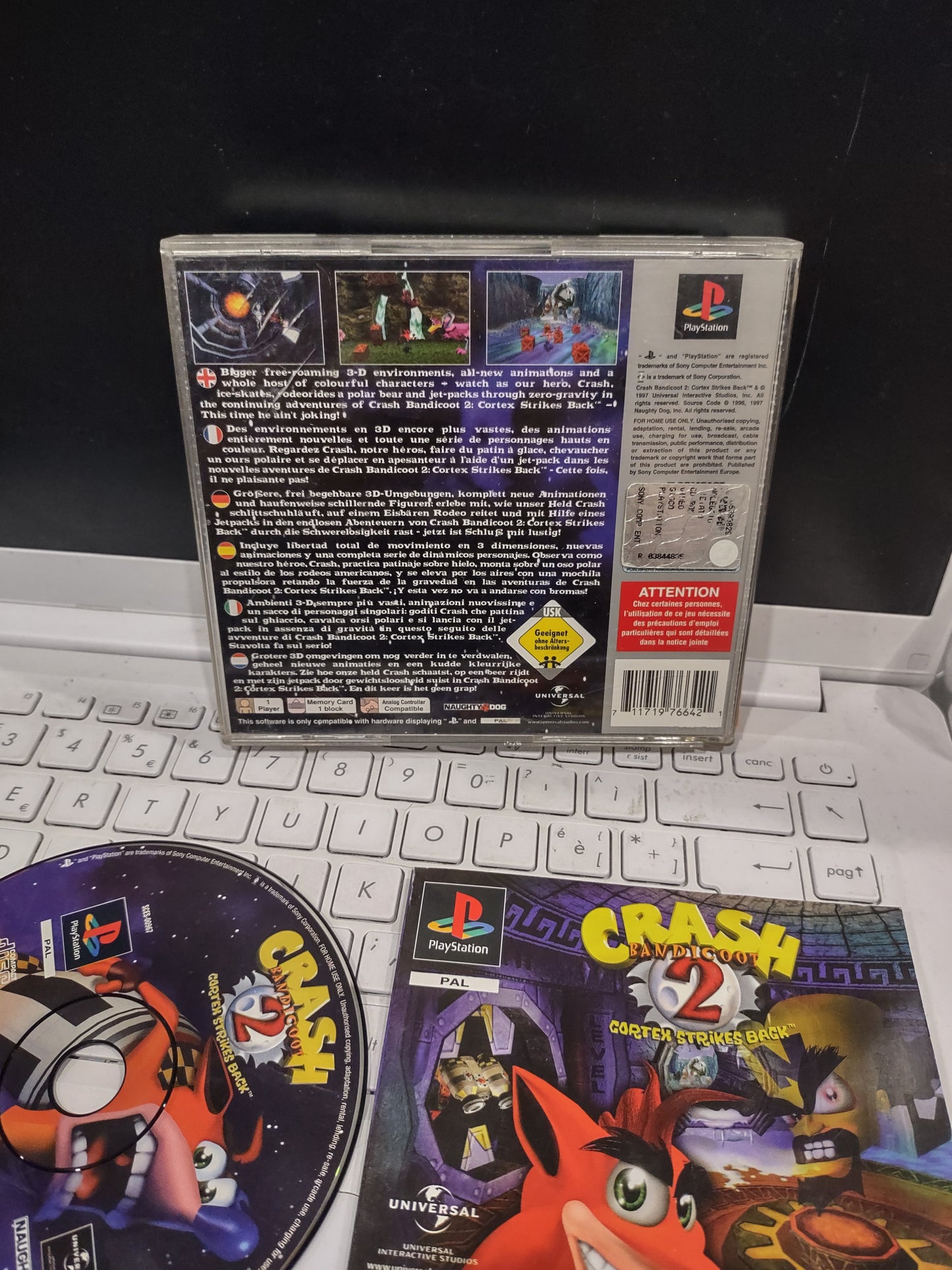 Gioco PlayStation PS1 Crash Bandicoot 2 Cortex strikes back