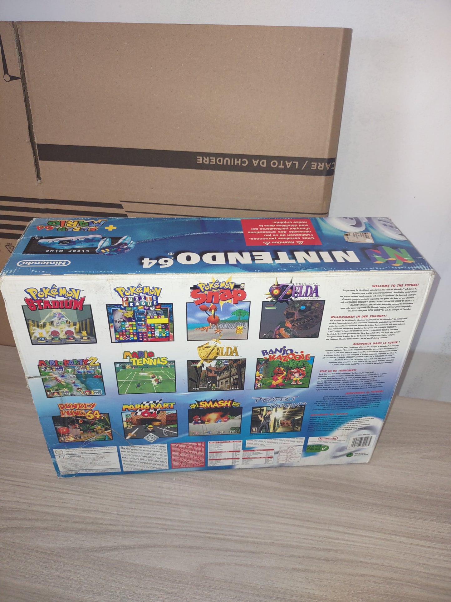 Console Nintendo 64 n64 clear blue con Super Mario 64 Limited PAL EUR