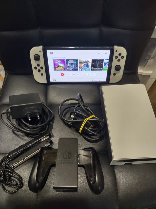 Console switch OLED White Nintendo portatile TV usata no scatola