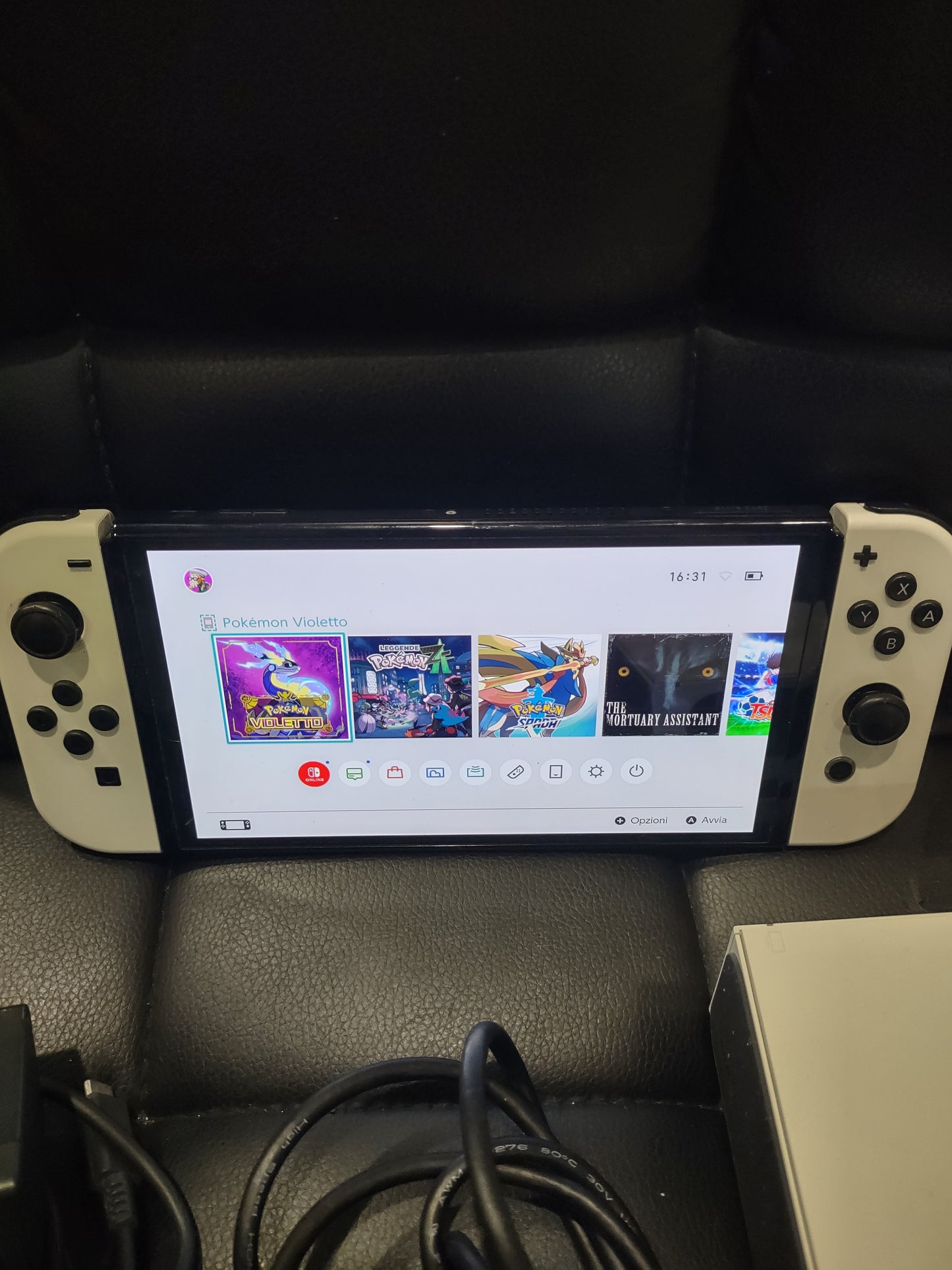 Console switch OLED White Nintendo portatile TV usata no scatola