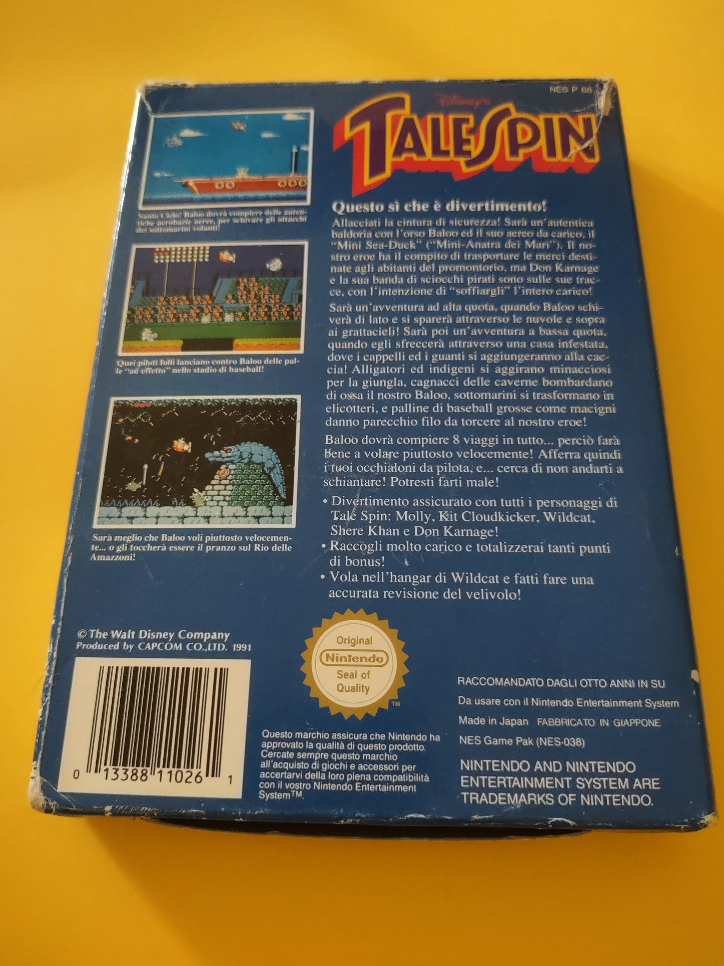 Gioco Nintendo NES Disney talespin capcom giga