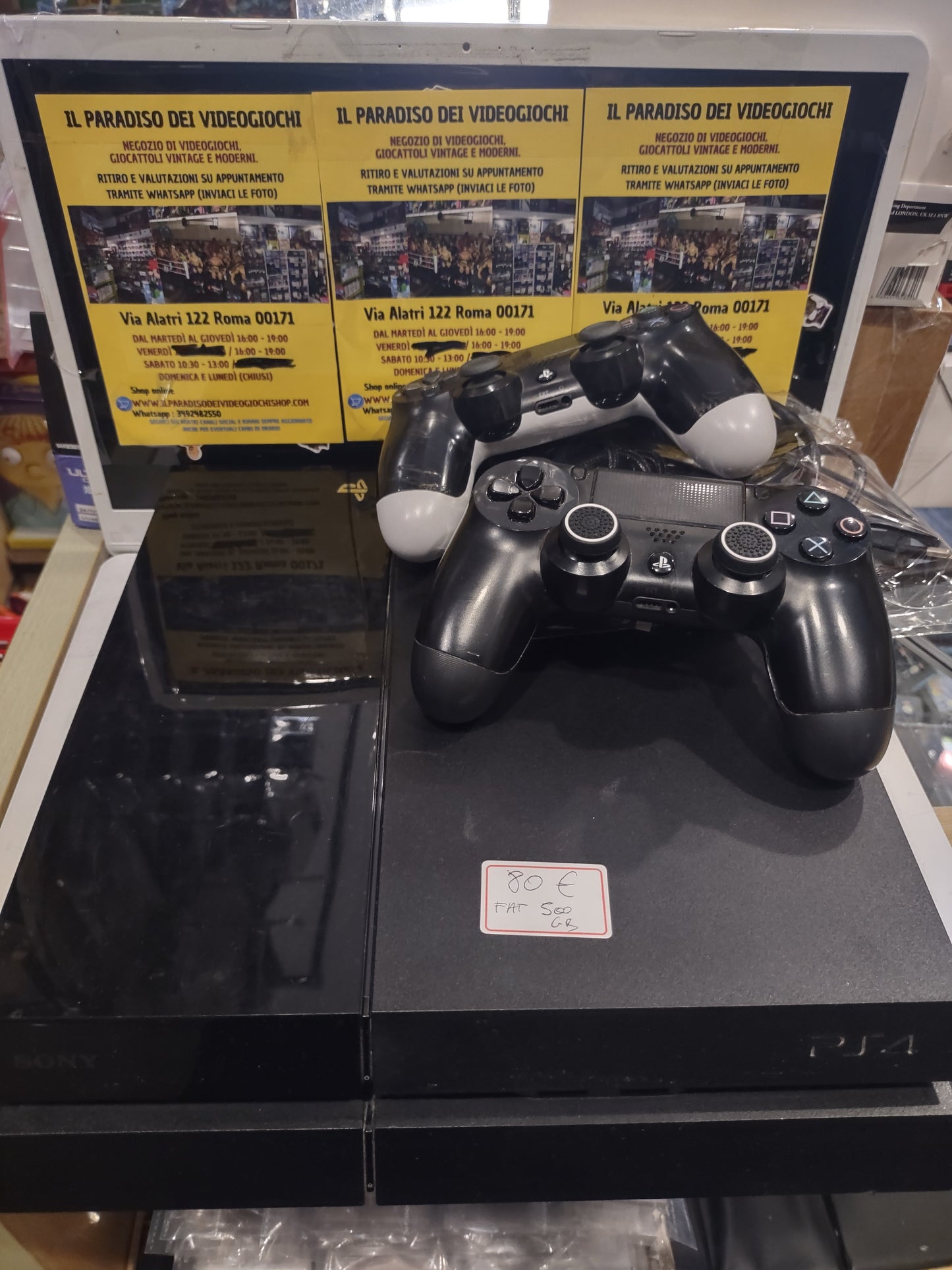Console PlayStation PS4 fat black 500 GB cavi due controller