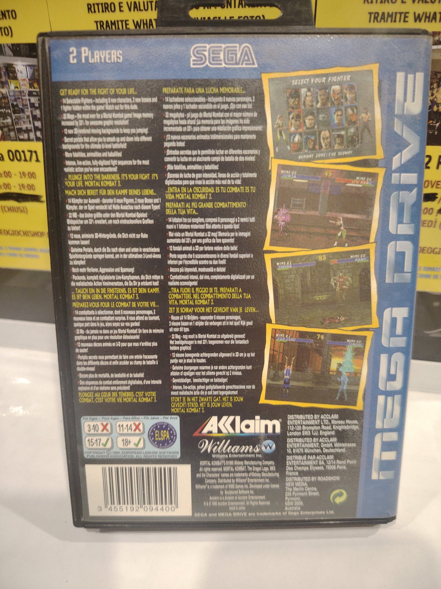 Gioco mega drive mortal kombat 3