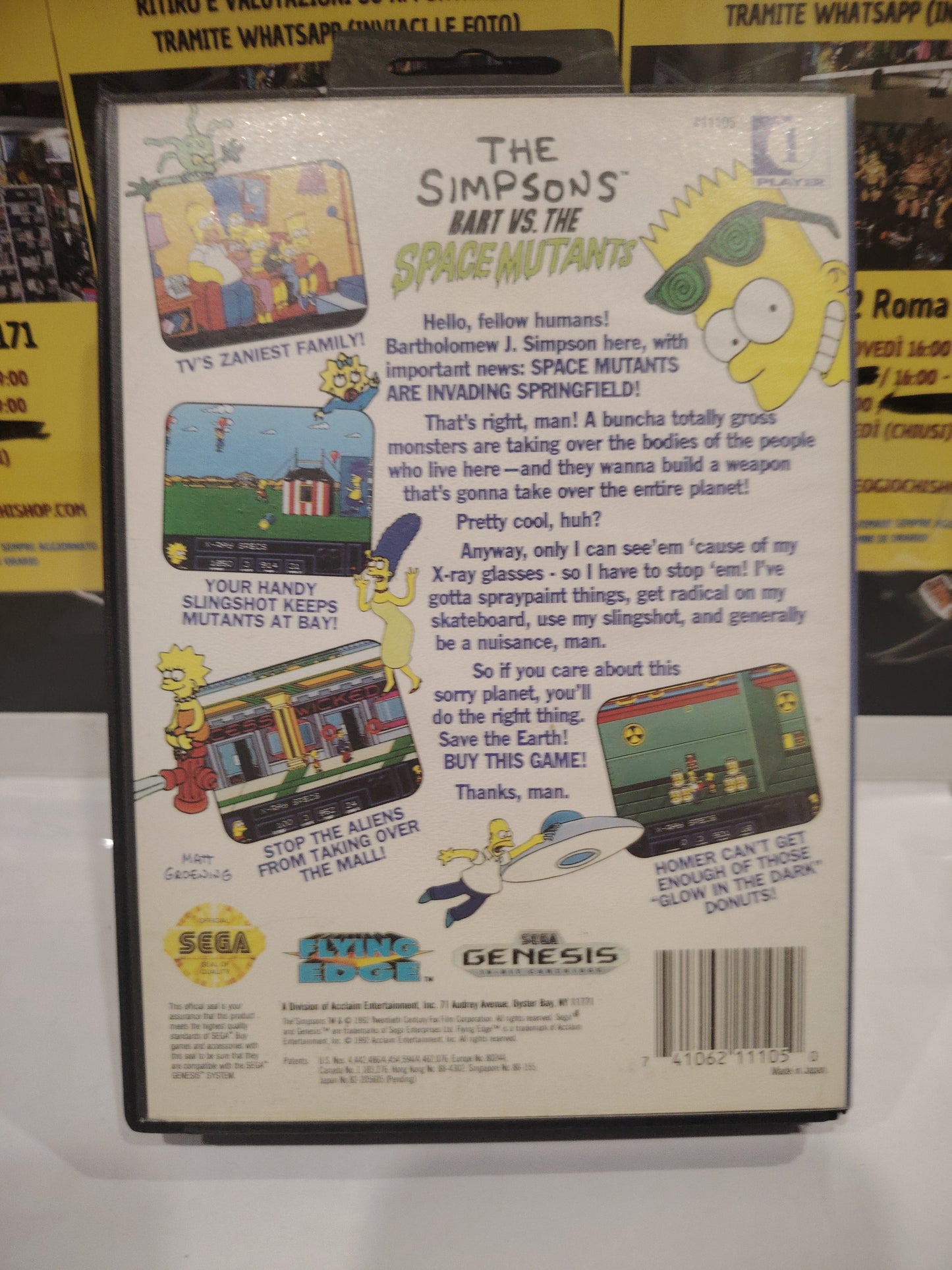 Gioco sega genesis the Simpsons Bart Vs the space mutants