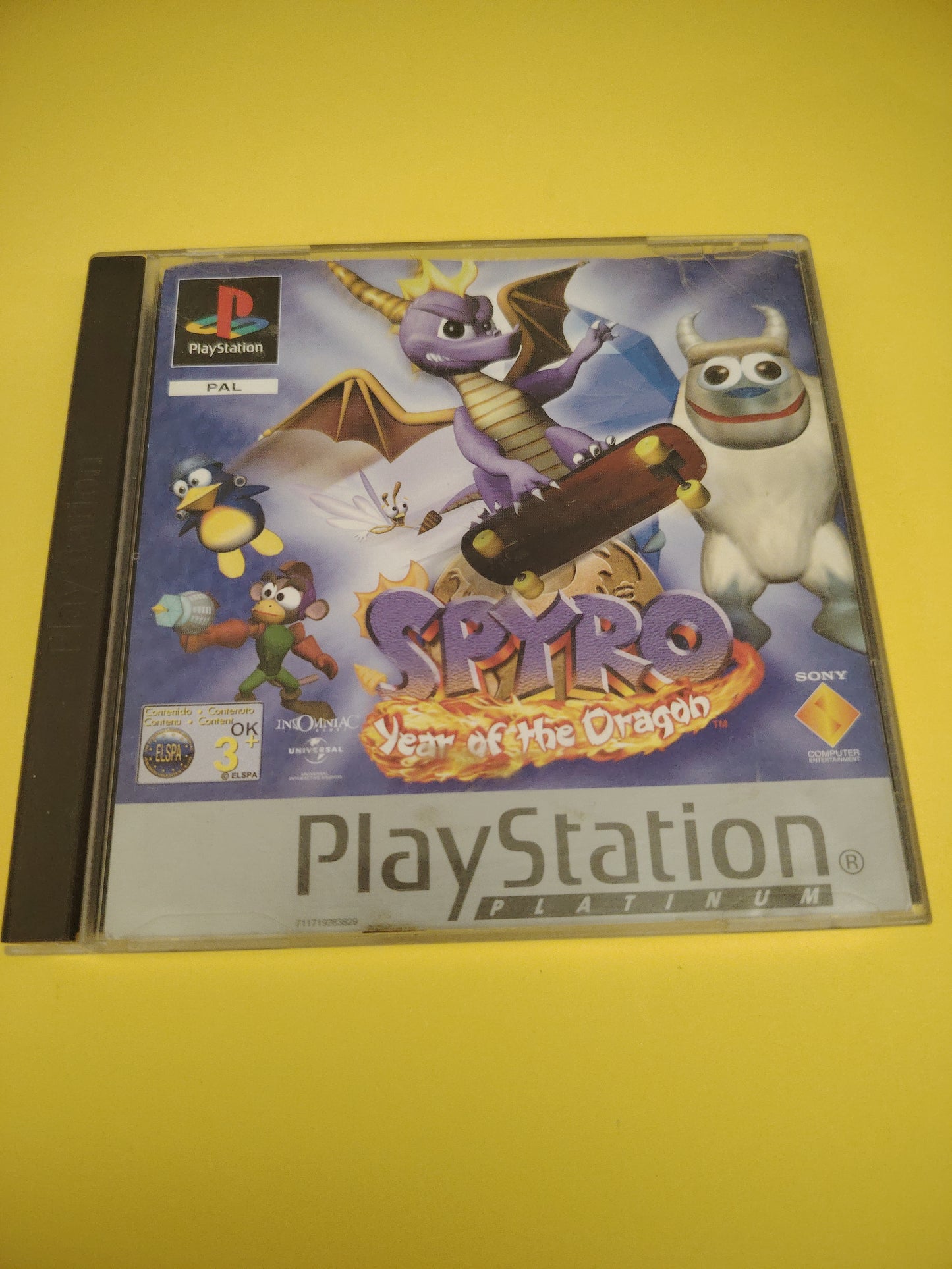 Gioco PlayStation 1 Spyro year of the dragon platinum