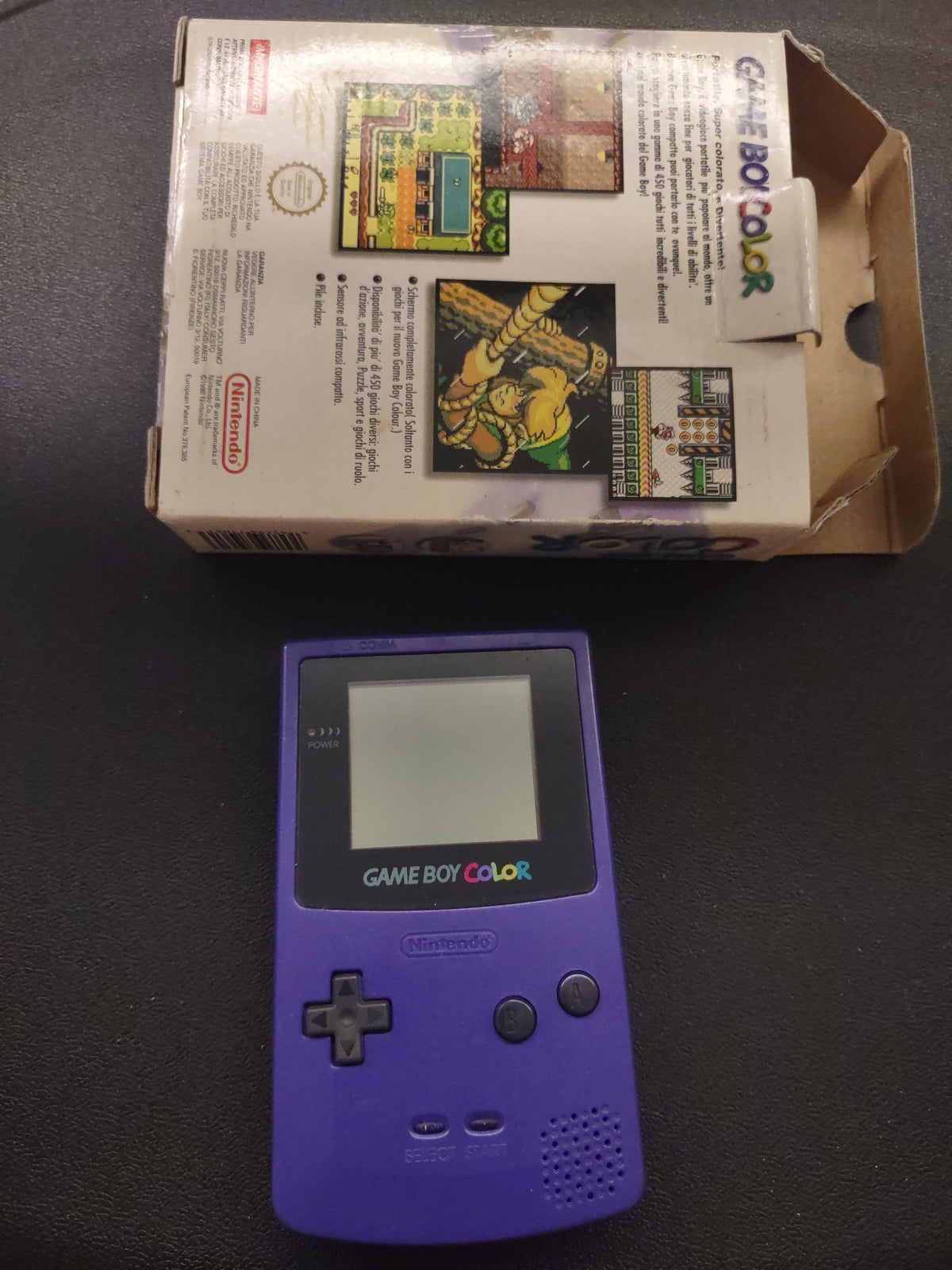 Console Game Boy Color Viola Nintendo + Pokémon cristallo solo cartuccia