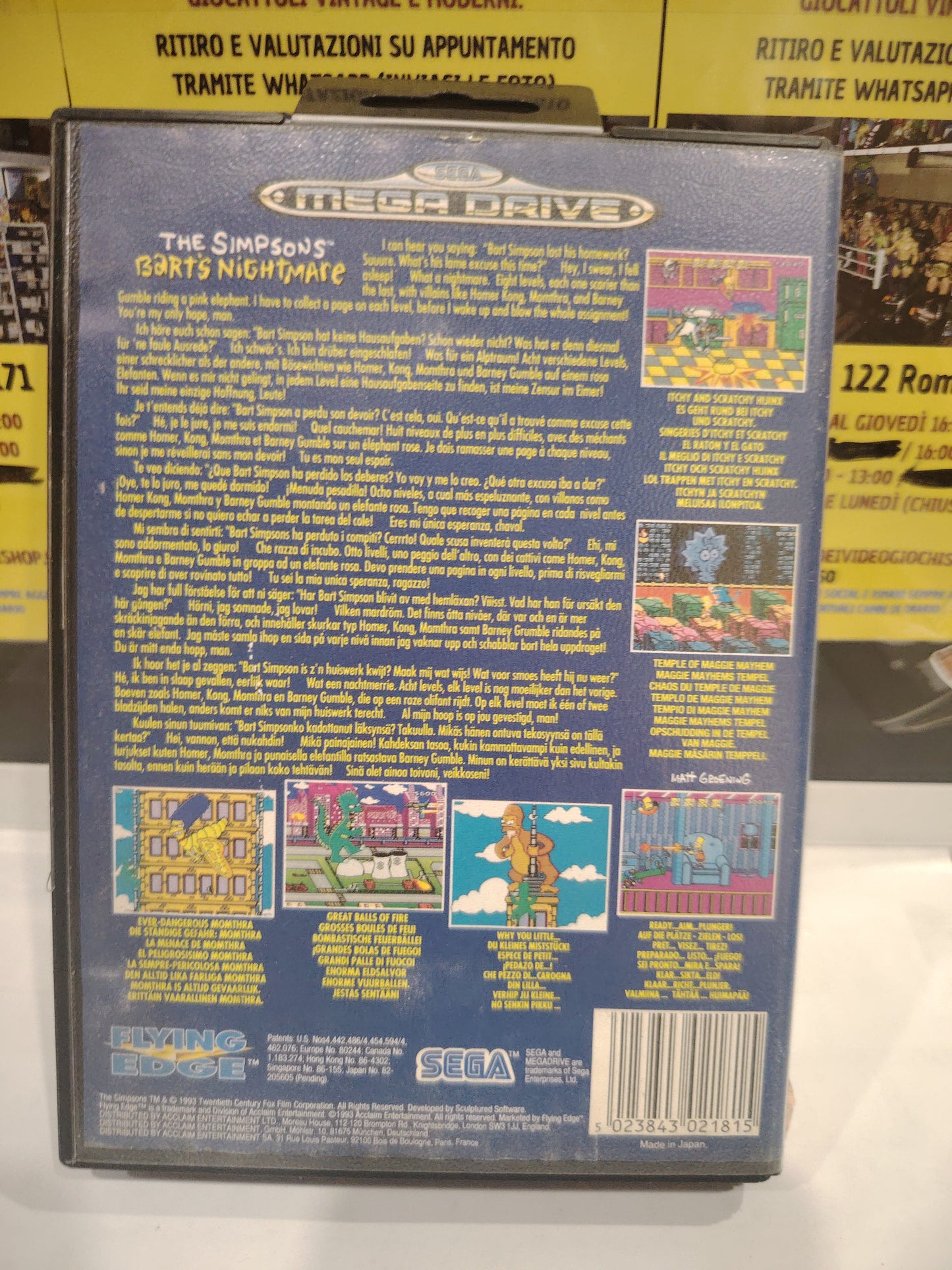 Gioco sega mega drive the Simpsons bart's nightmare