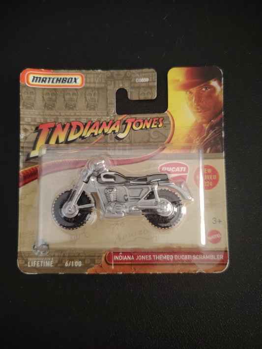 Matchbox Indiana Jones themed Ducati scrambler