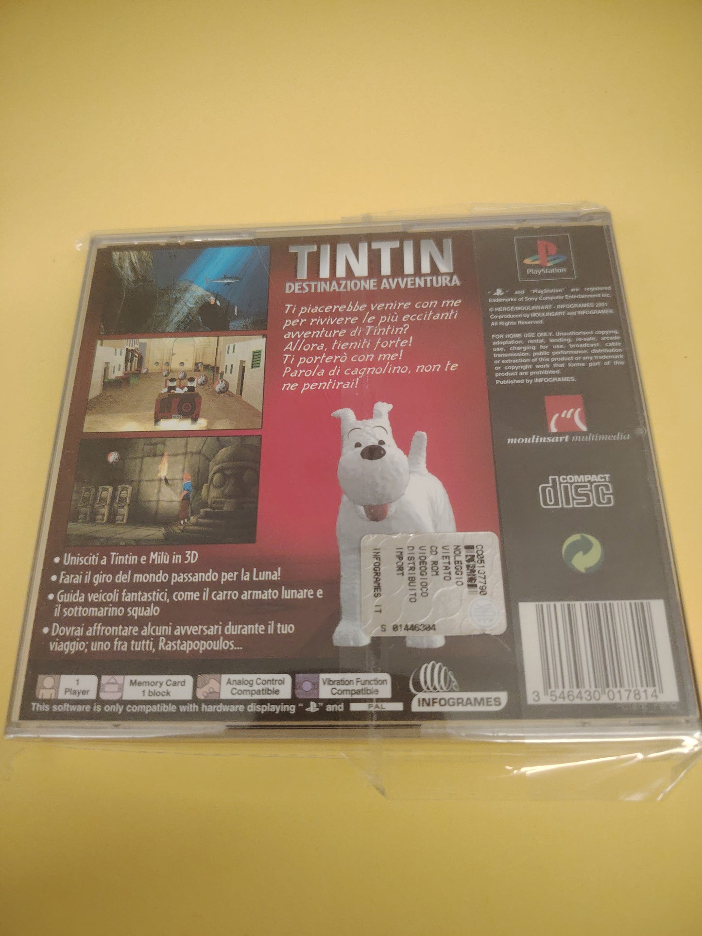 Gioco PlayStation 1 Tintin destinazione avventura