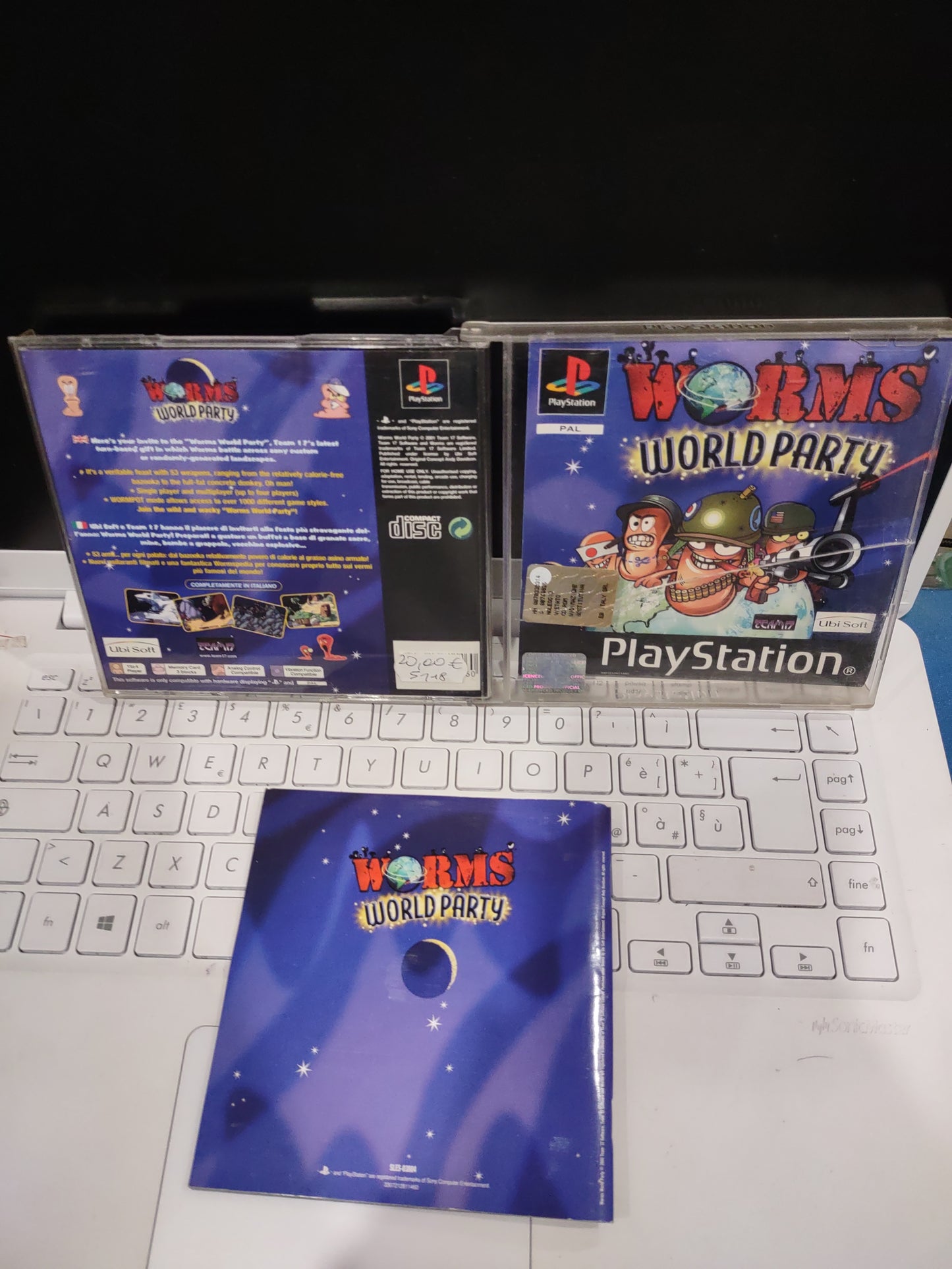 Gioco ps1 PlayStation Worms world party pal