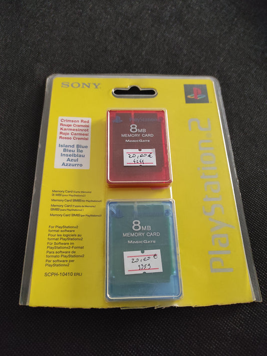 Set 2 Memory card PlayStation 2 con confezione