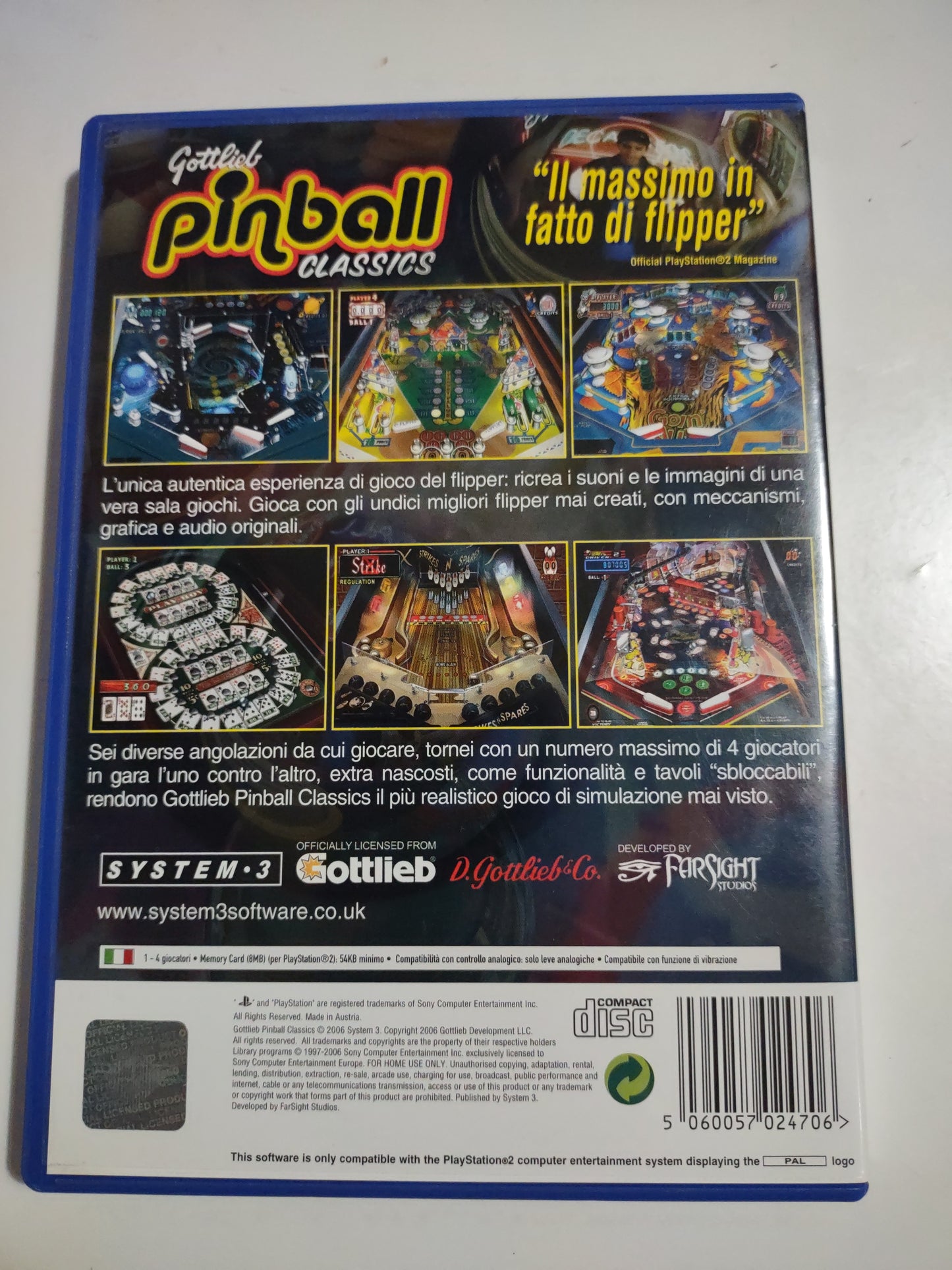 Gioco PlayStation 2 PS2 Gottlieb Pinball classics