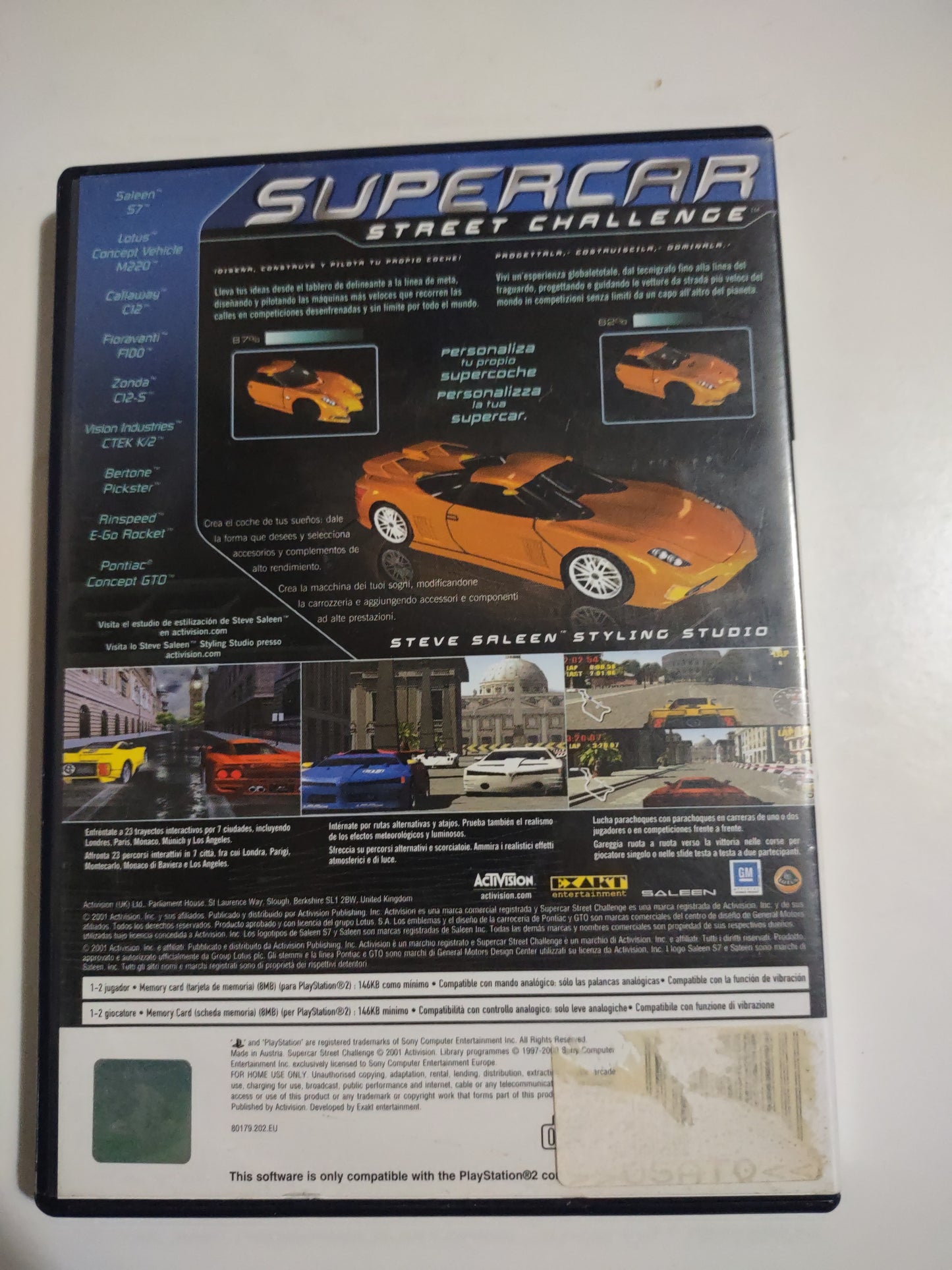 Gioco PlayStation 2 PS2 Supercar street challenge