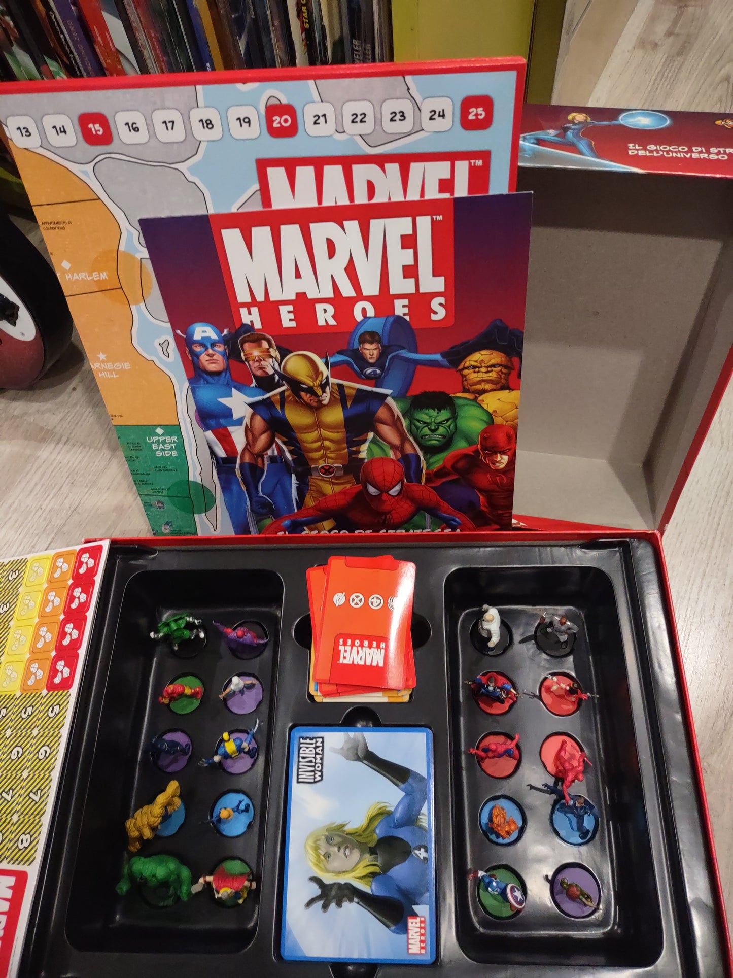 Gioco da tavolo Marvel Heroes con 20 miniature dipinte