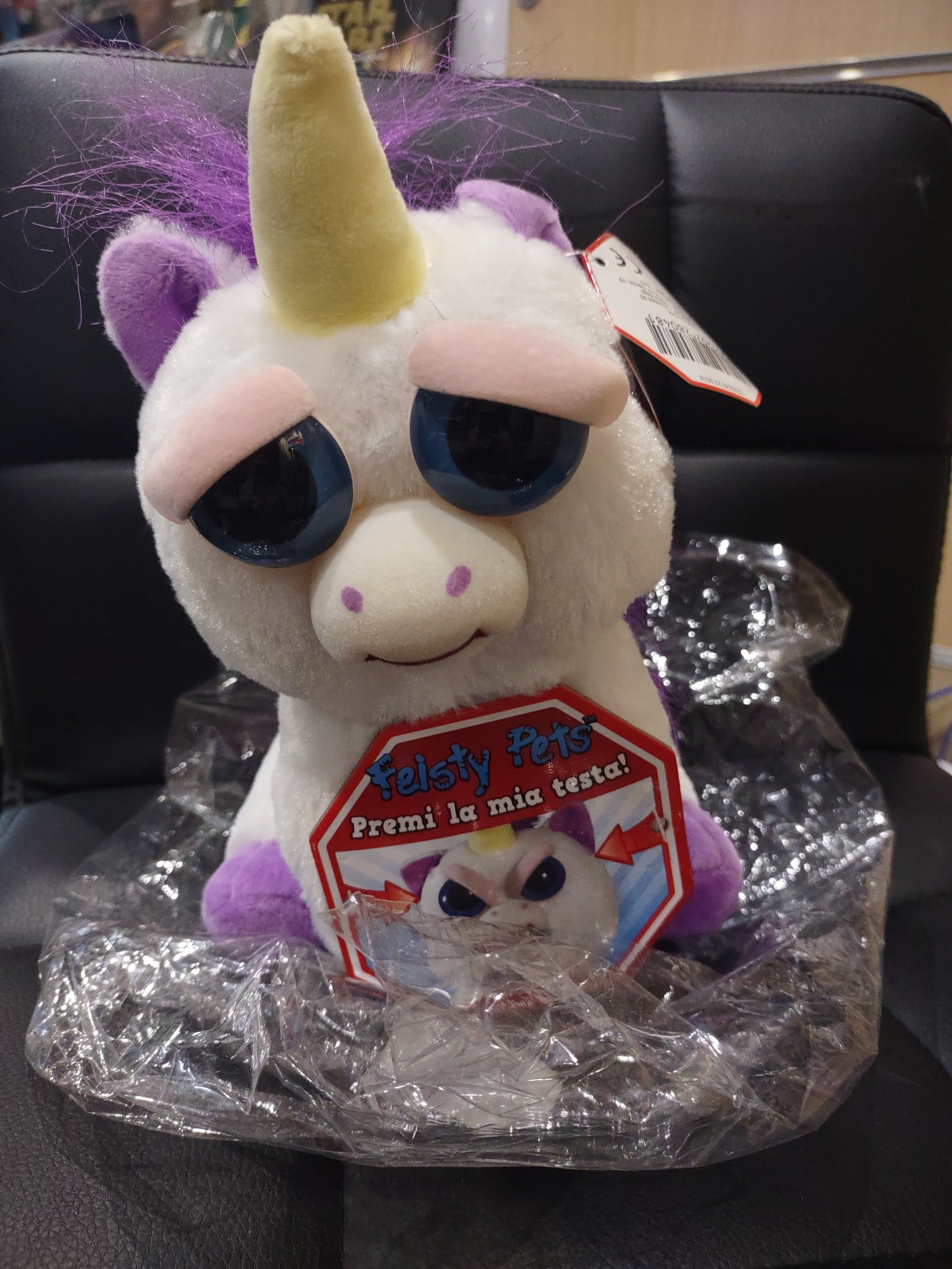 Peluche unicorno feisty pets attenzione non fatemi arrabbiare