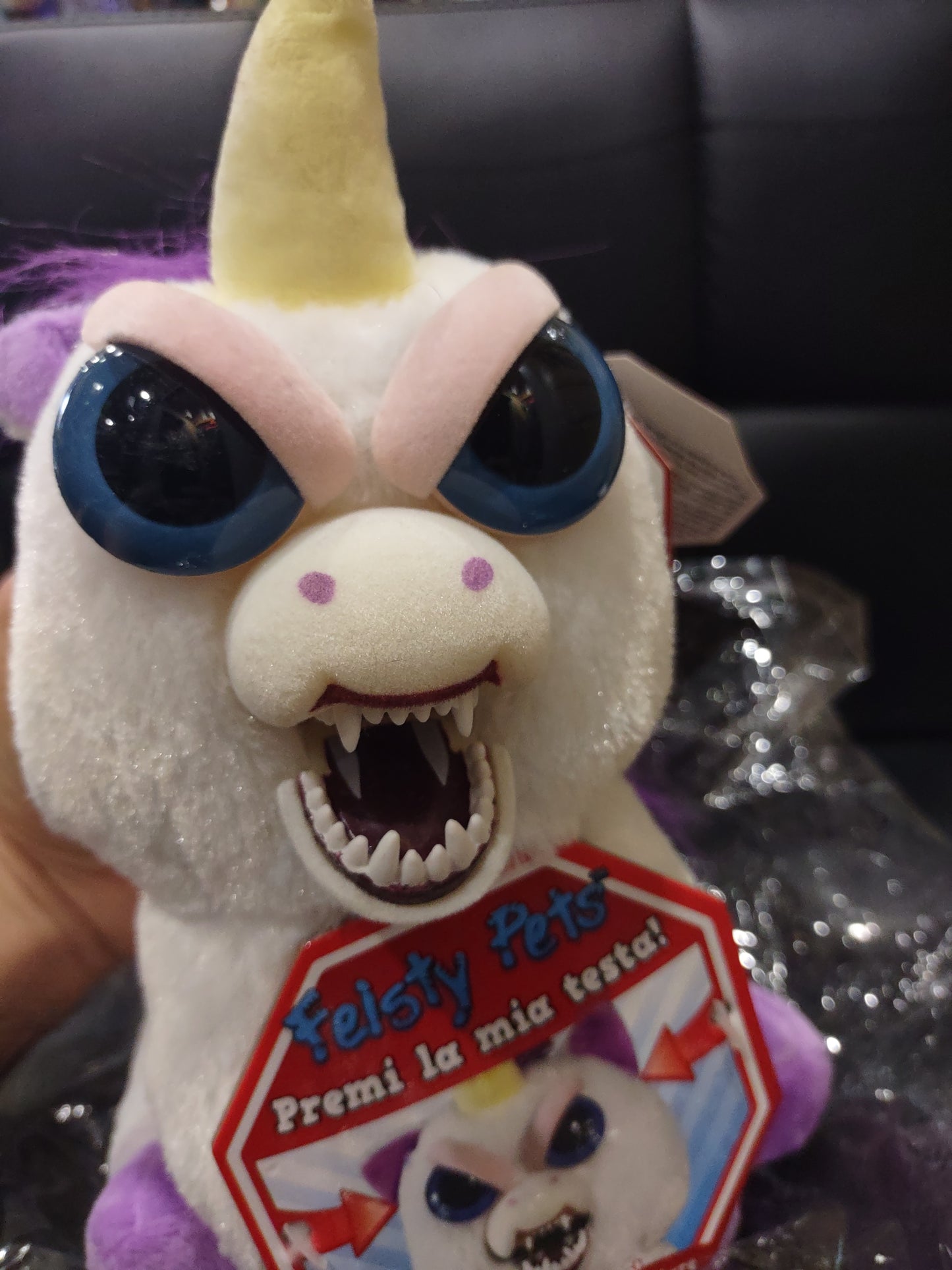 Peluche unicorno feisty pets attenzione non fatemi arrabbiare