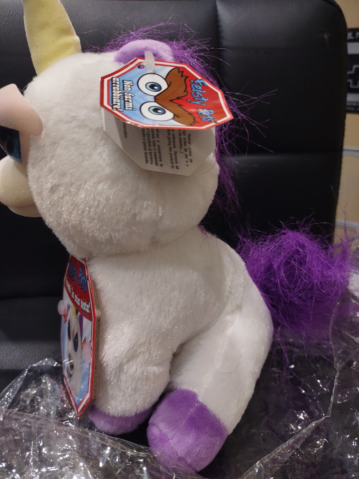 Peluche unicorno feisty pets attenzione non fatemi arrabbiare