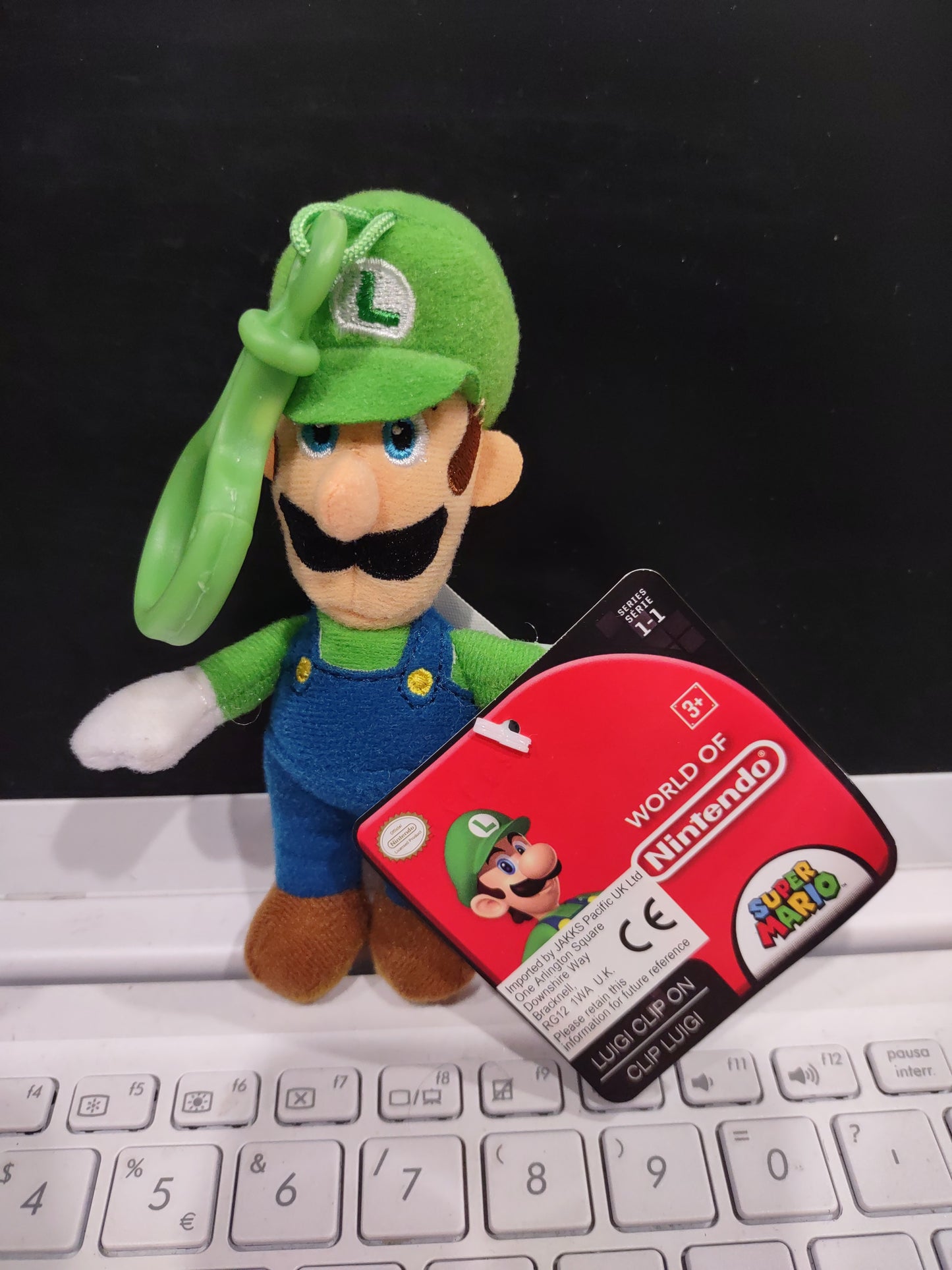 Mini peluche push clip Nintendo luigi