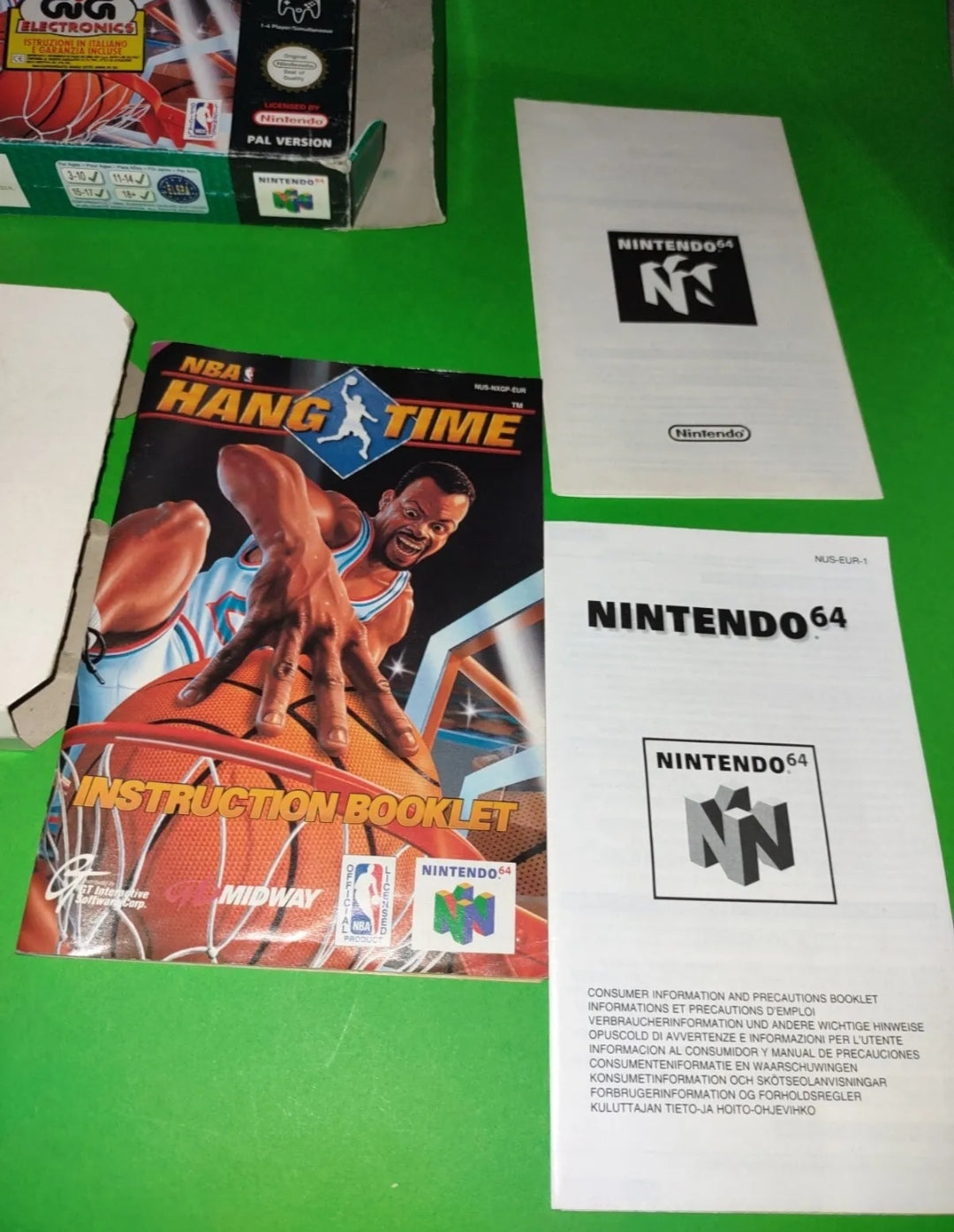 NBA Hang Time Nintendo 64 1996 Pal Version Con Scatola Originale Vintage n64