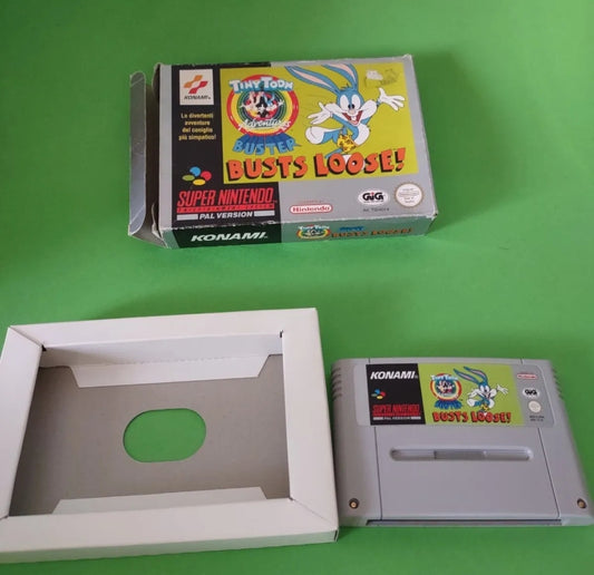 TINY TOON ADVENTURES BUSTER BUSTS LOOSE! NINTENDO SNES USATO no libretto