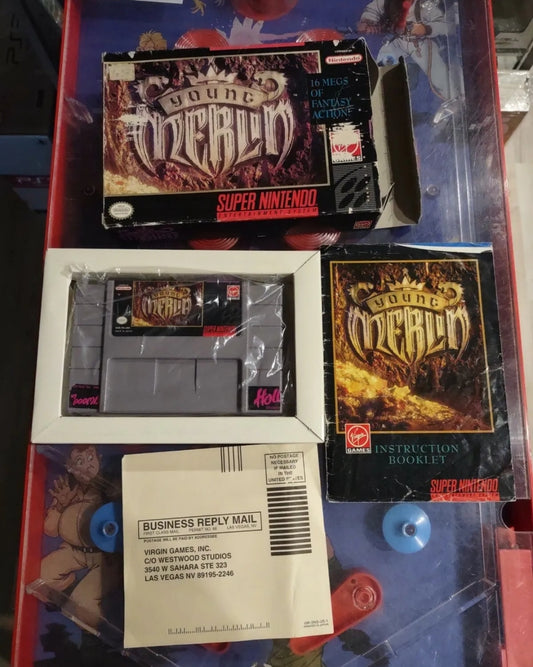 Young Merlin Super Nintendo USA SNES gioco completo funzionante